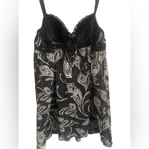 Bella Donna Intimates Babydoll Black White Lingerie Size XL